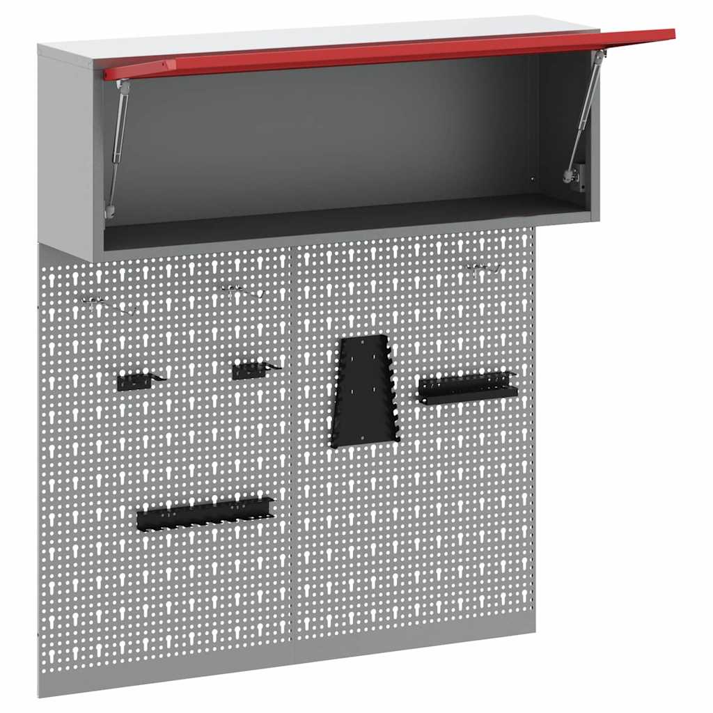 Werkzeugschrank-Set 3 stk. Rot Pulverbeschichteter Stahl