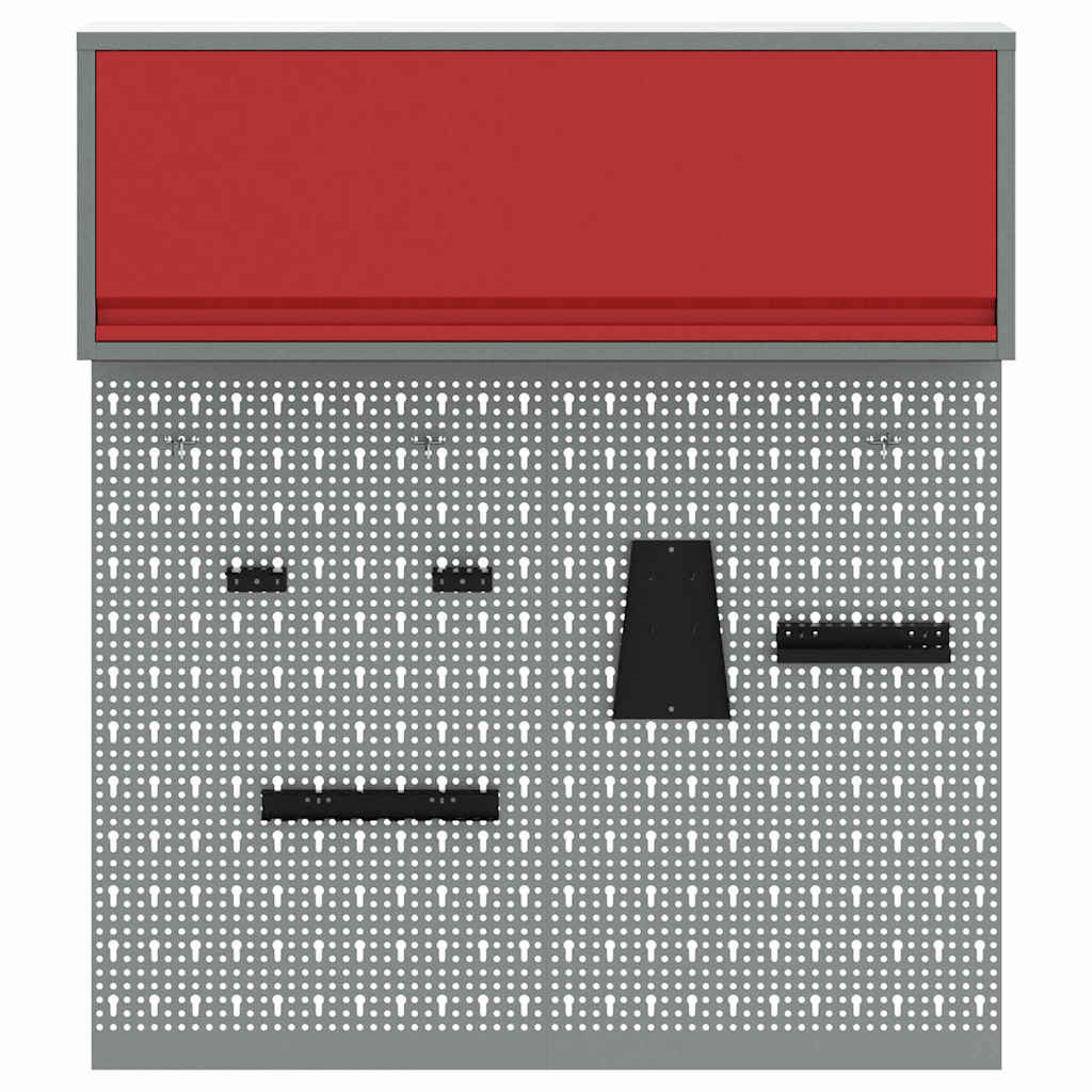 Werkzeugschrank-Set 3 stk. Rot Pulverbeschichteter Stahl