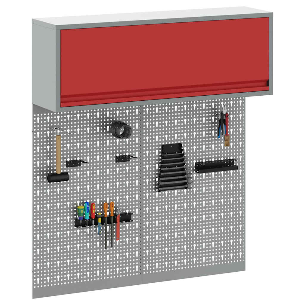 Werkzeugschrank-Set 3 stk. Rot Pulverbeschichteter Stahl