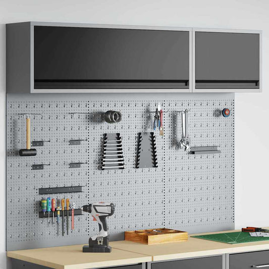 Werkzeugschrank und Pegboard Set mit Regal 5 pcs Schwarz