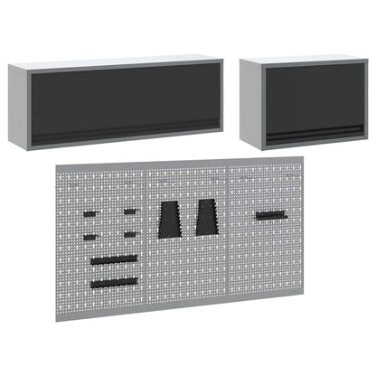 Werkzeugschrank-Set 5 stk. Schwarz Pulverbeschichteter Stahl