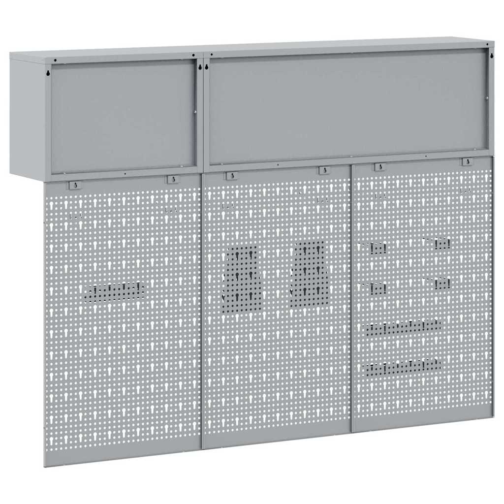 Werkzeugschrank und Pegboard Set mit Regal 5 pcs Schwarz