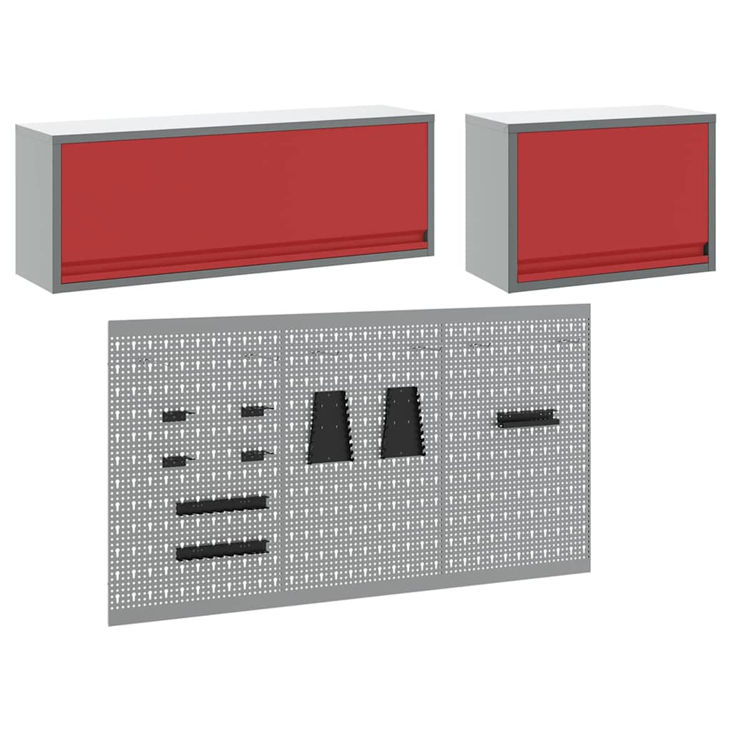 Werkzeugschrank-Set 5 stk. Rot Pulverbeschichteter Stahl