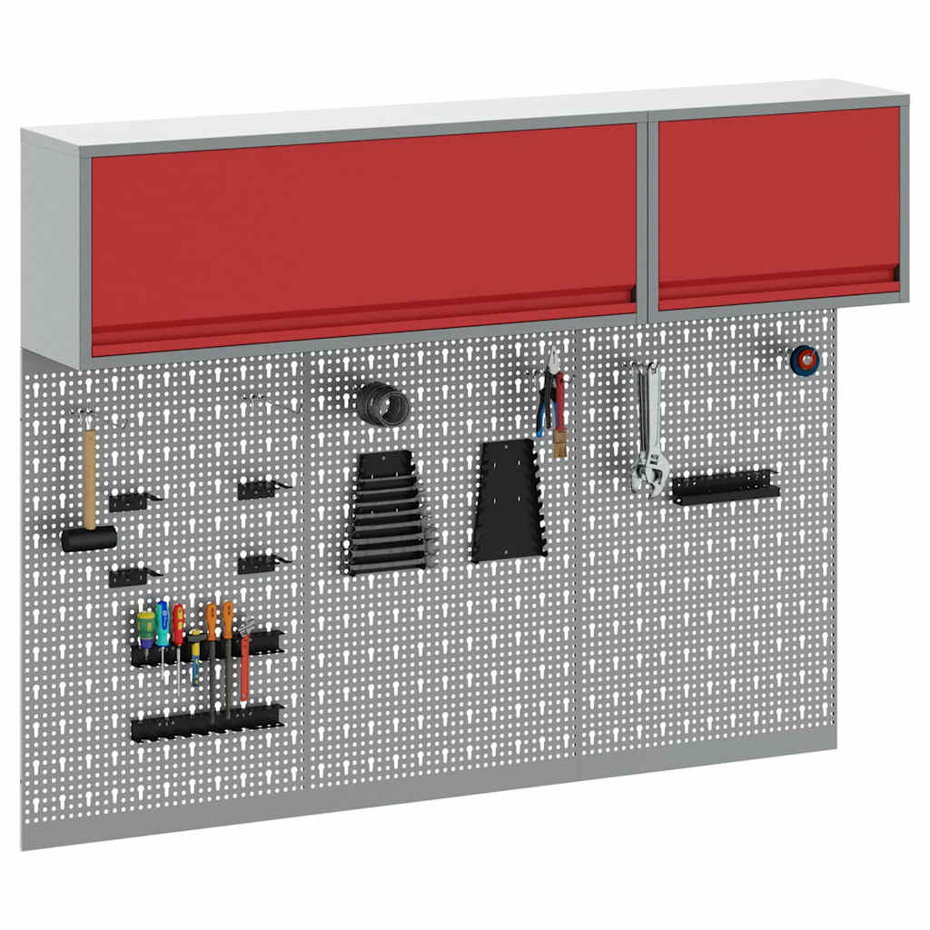 Werkzeugschrank-Set 5 stk. Rot Pulverbeschichteter Stahl