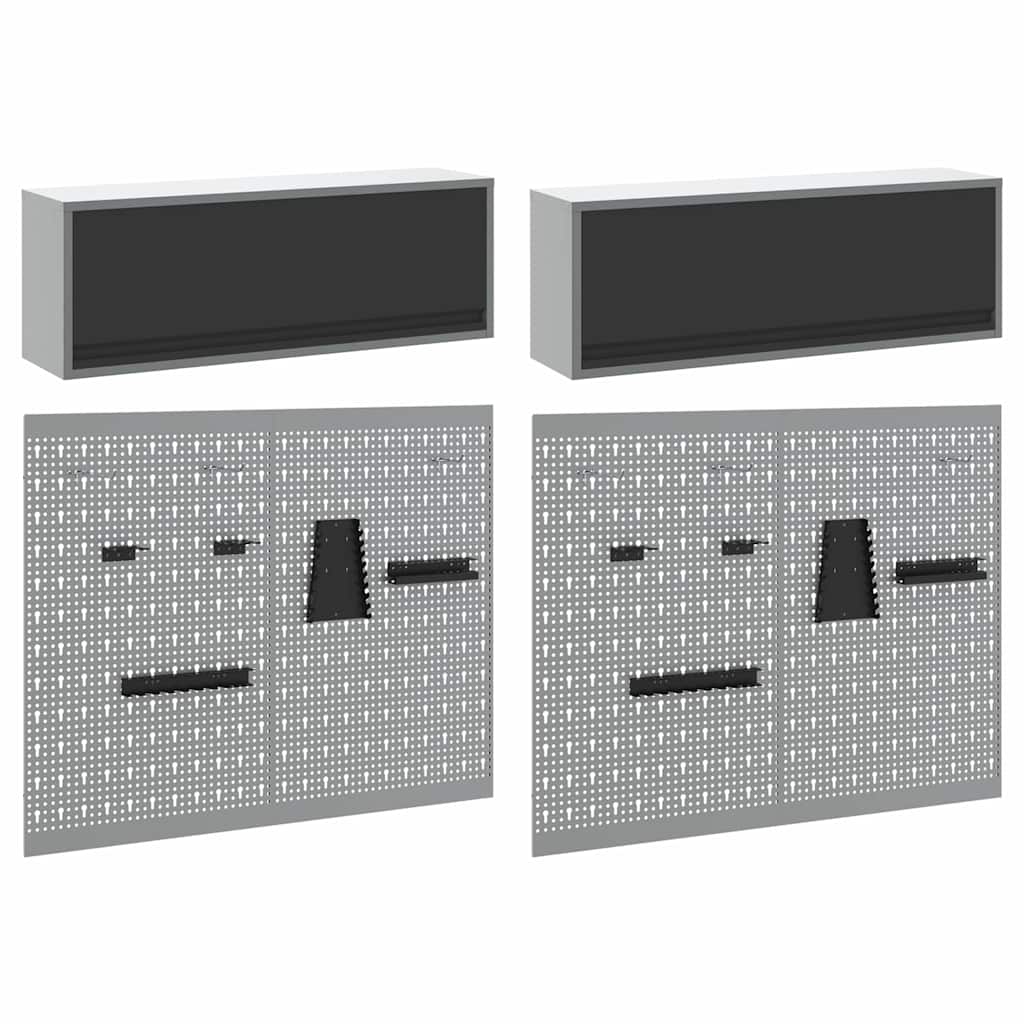 Werkzeugschrank-Set 6 pcs Schwarz Pulverbeschichteter Stahl