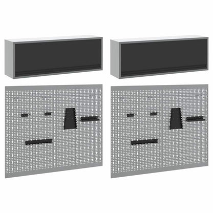 Werkzeugschrank-Set 6 stk. Schwarz Pulverbeschichteter Stahl