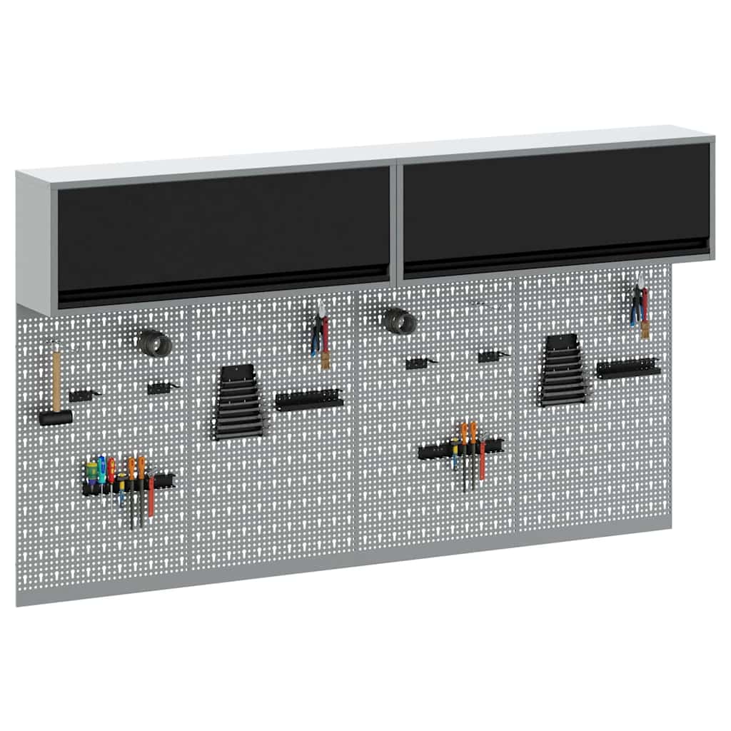 Werkzeugschrank-Set 6 pcs Schwarz Pulverbeschichteter Stahl