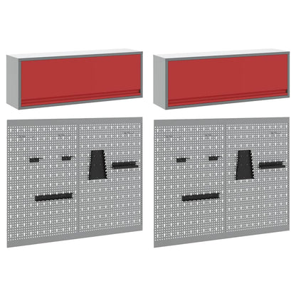 Werkzeugschrank-Set 6 stk. Rot Pulverbeschichteter Stahl
