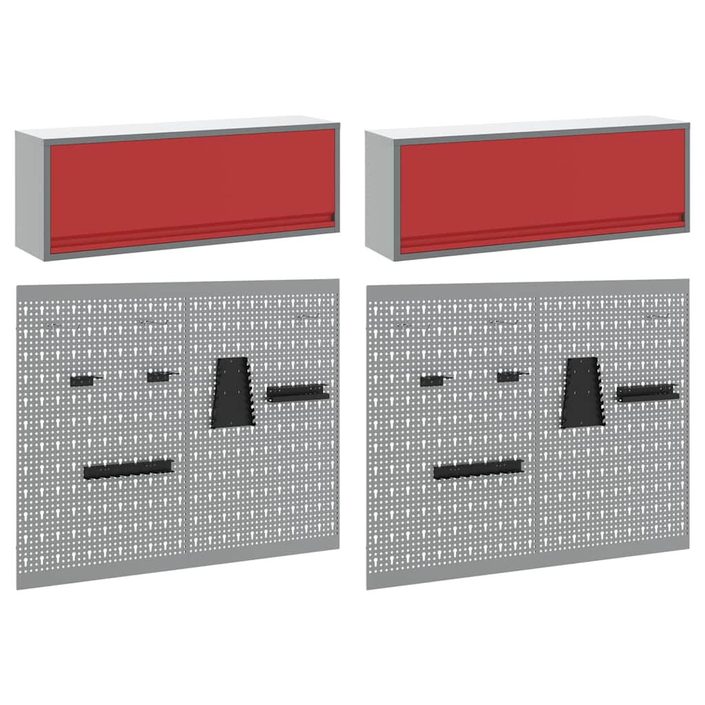 Werkzeugschrank-Set 6 stk. Rot Pulverbeschichteter Stahl