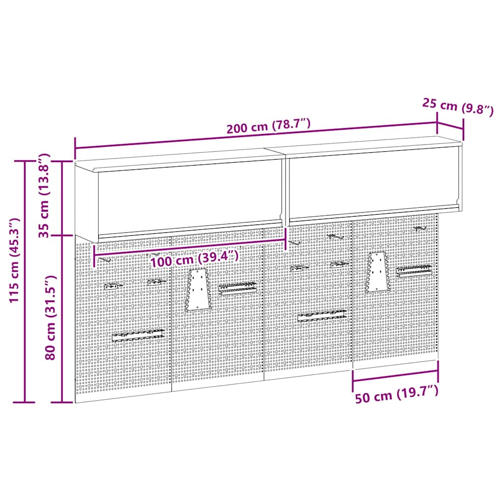 Werkzeugschrank-Set 6 stk. Rot Pulverbeschichteter Stahl