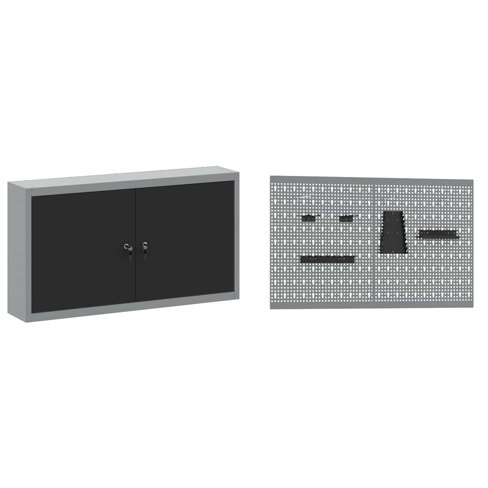Werkbank mit Speicher 5 stk. Schwarz Ingenieure Holz und Stahl