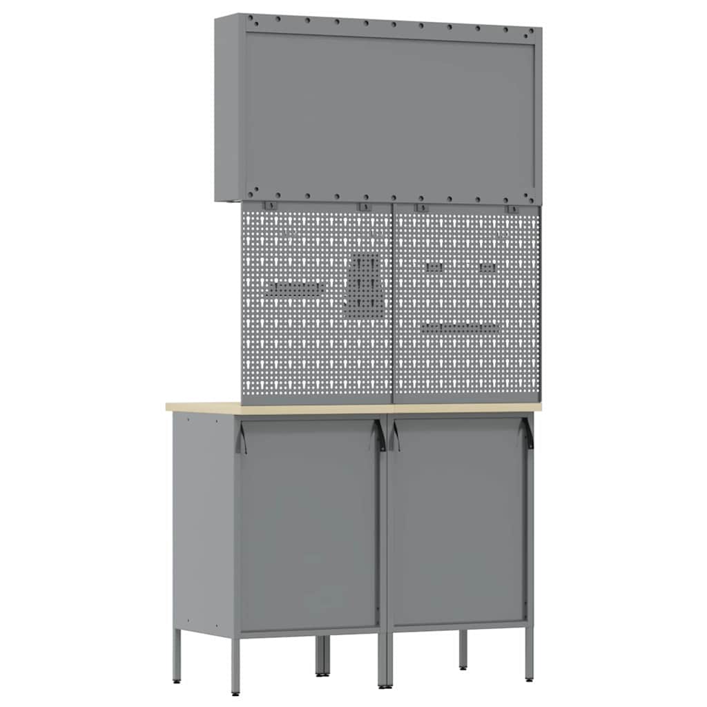 Werkbank 5 Stk. Rot und Grau Ingenieure Holz und Stahl