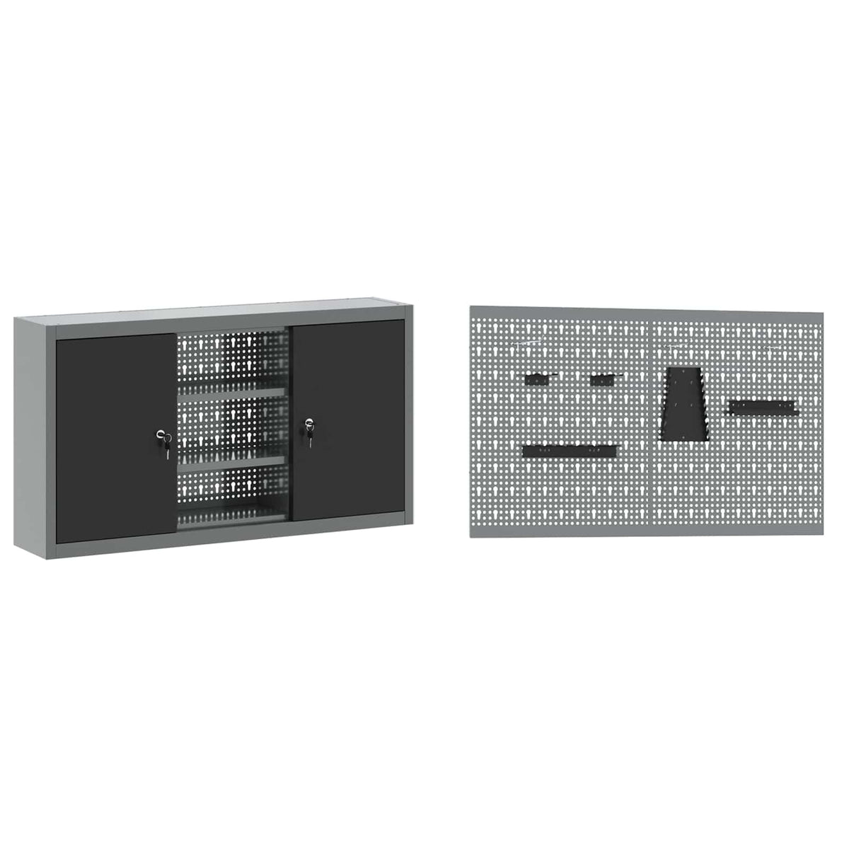 Arbeitsschrankset mit Schubladen mit Regal 6 stk. Schwarz