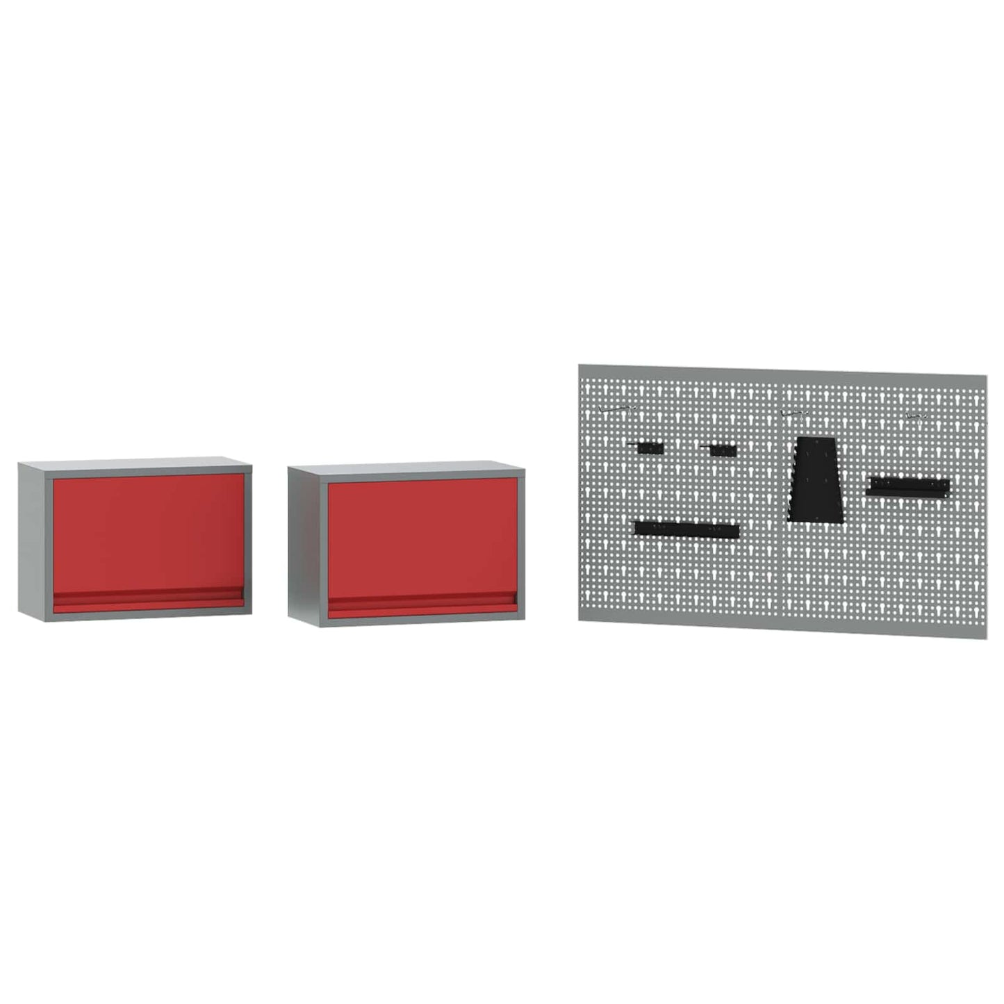 Arbeitsschrankset mit Schubladen mit Regal 6 stk. Rot