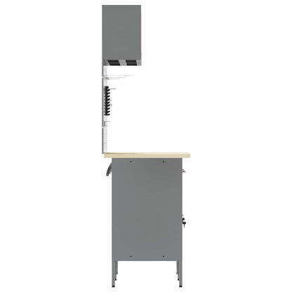 Arbeitsschrankset mit Schubladen mit Regal 6 stk. Rot