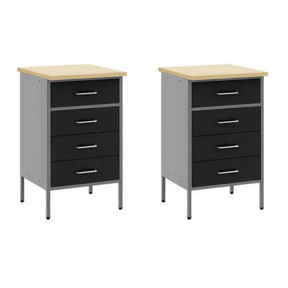 Werkbank mit Speicher 5 stk. Schwarz Ingenieure Holz und Stahl