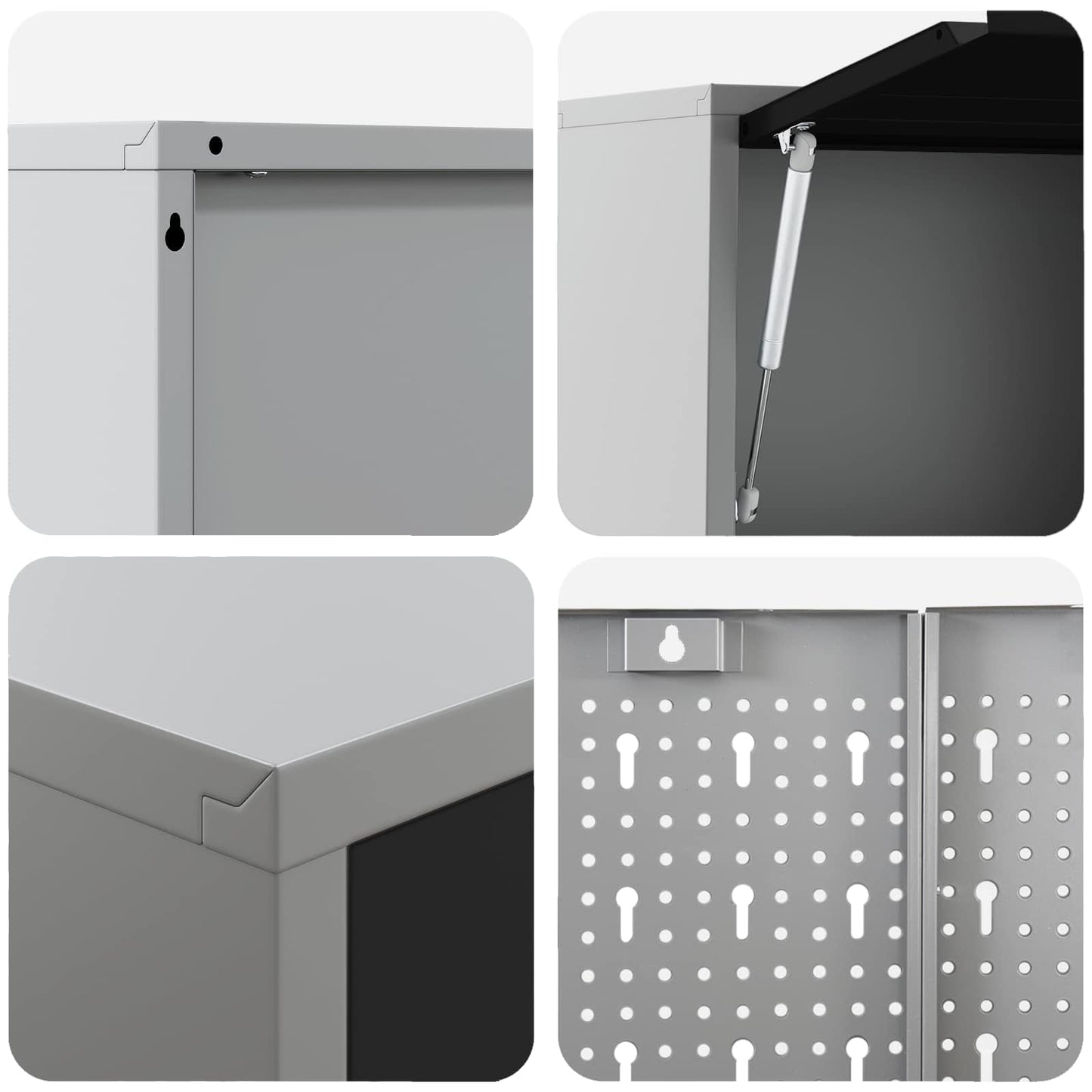 Arbeitsschrankset mit Schubladen mit Regal 5 stk. Schwarz