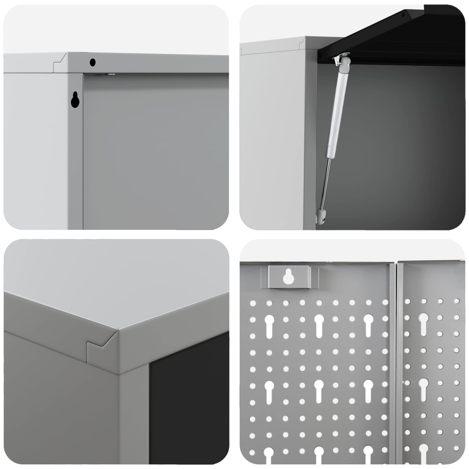 Arbeitsschrankset mit Schubladen mit Regal 5 stk. Schwarz