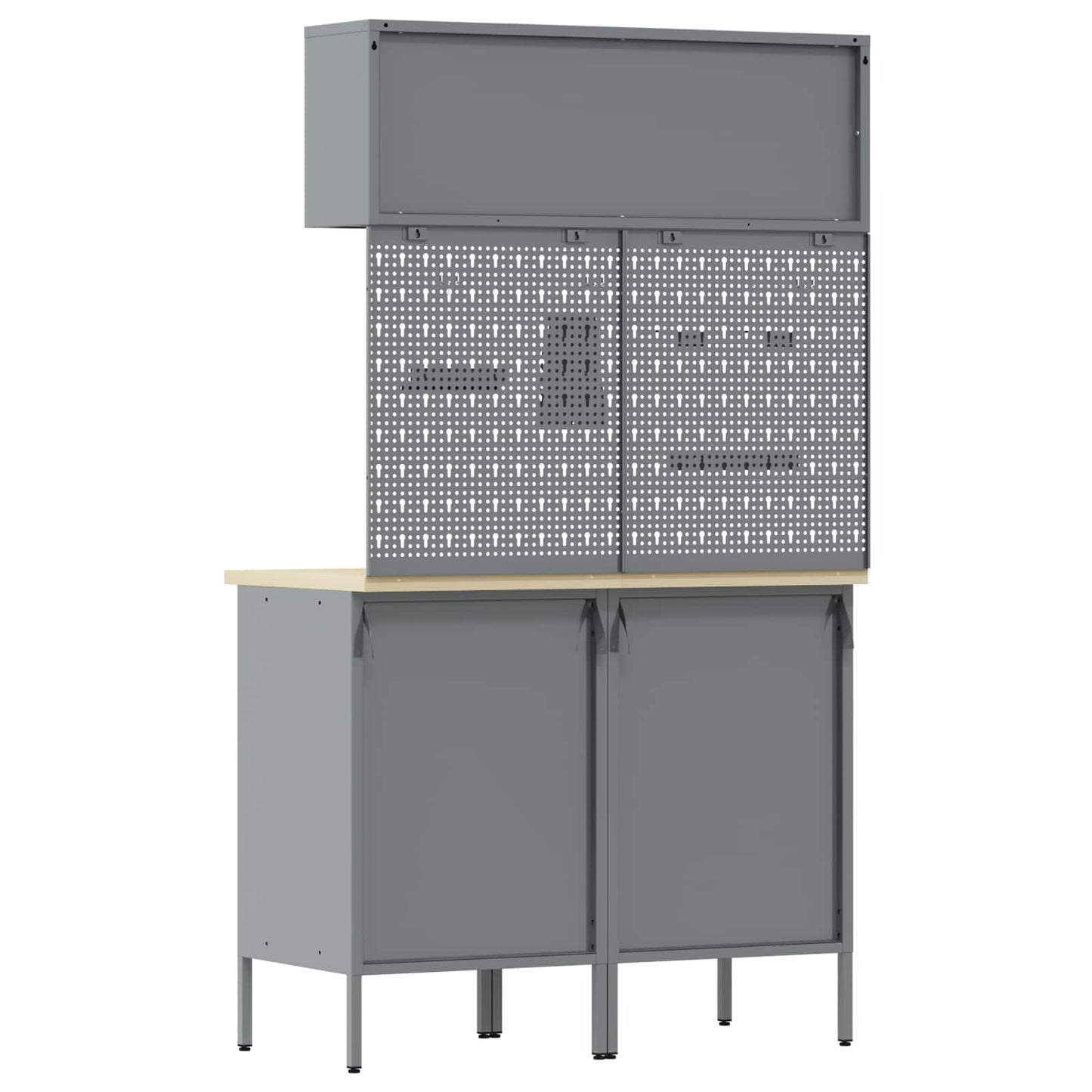 Arbeitsschrankset mit Schubladen mit Regal 5 stk. Schwarz