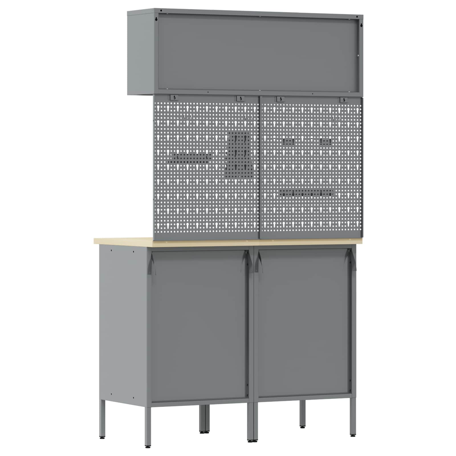 Arbeitsschrankset mit Schubladen mit Regal 5 stk. Schwarz