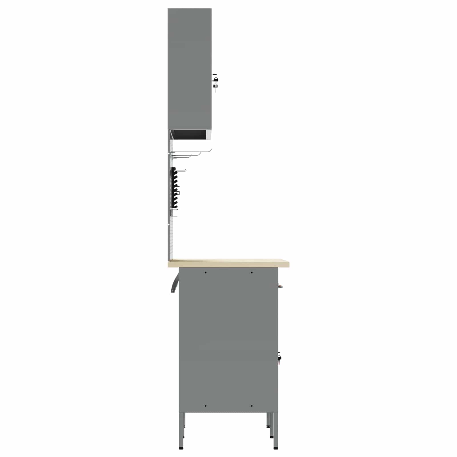 Arbeitsschrankset mit Schubladen mit Regal 5 stk. Schwarz