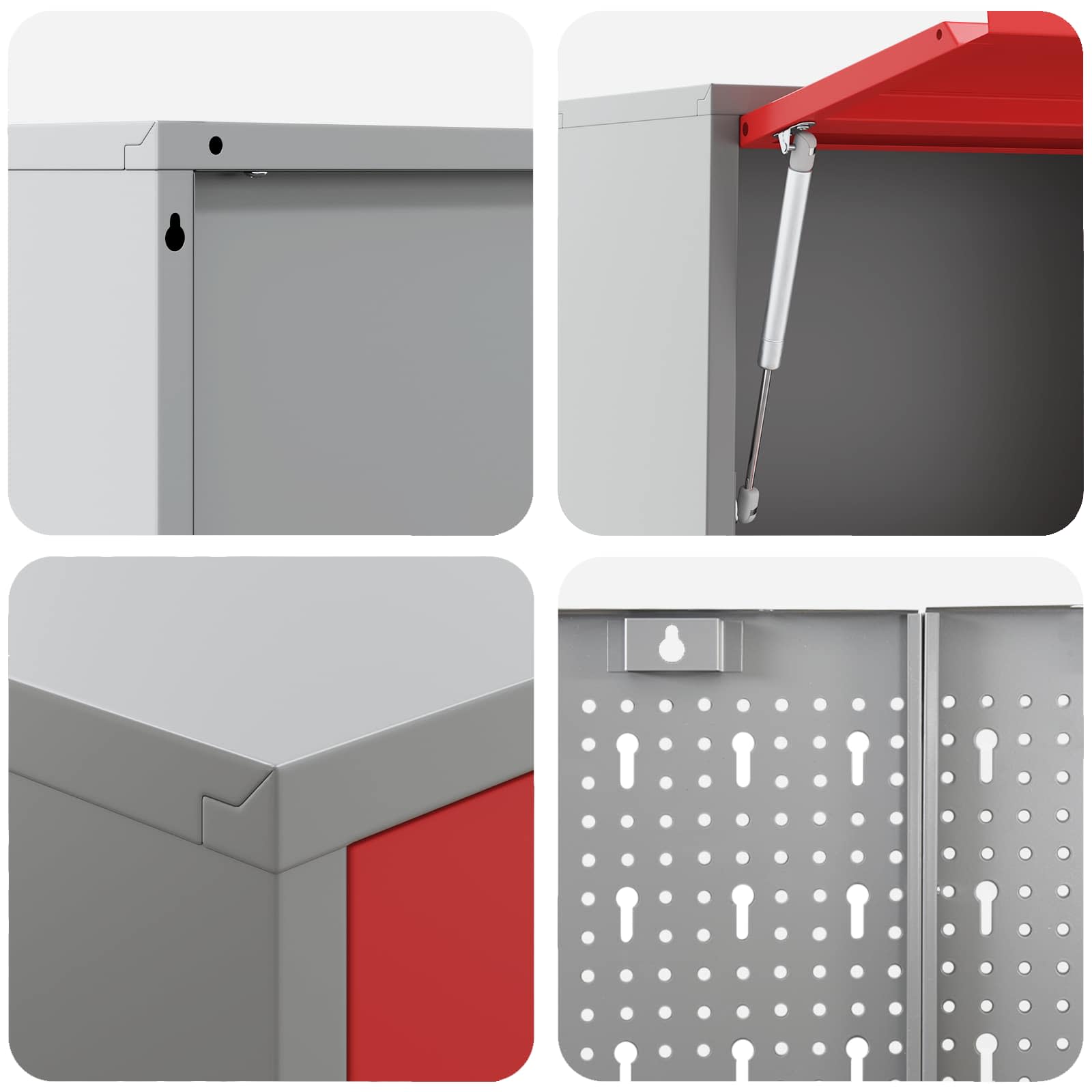 Arbeitsschrankset mit Schubladen mit Regal 5 stk. Rot