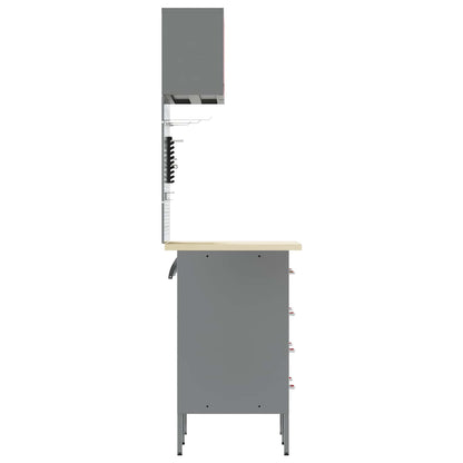 Arbeitsschrankset mit Schubladen mit Regal 5 stk. Rot