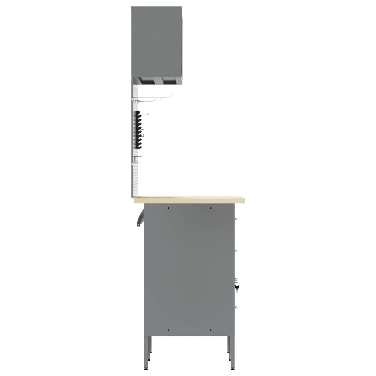 Arbeitsschrankset mit Schubladen mit Regal 5 stk. Schwarz