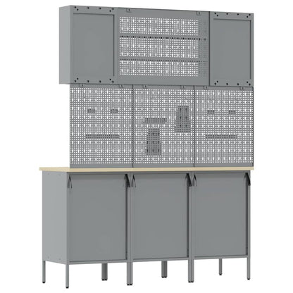 Werkbank mit Schubladen 7 stk. Rot Ingenieure Holz und Stahl