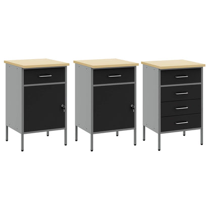 Werkbank 8 stk. Schwarz und Grau Ingenieure Holz und Stahl