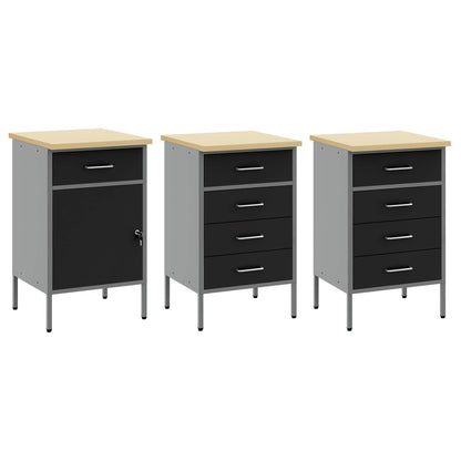 Werkbank 8 stk. Schwarz und Grau Ingenieure Holz und Stahl