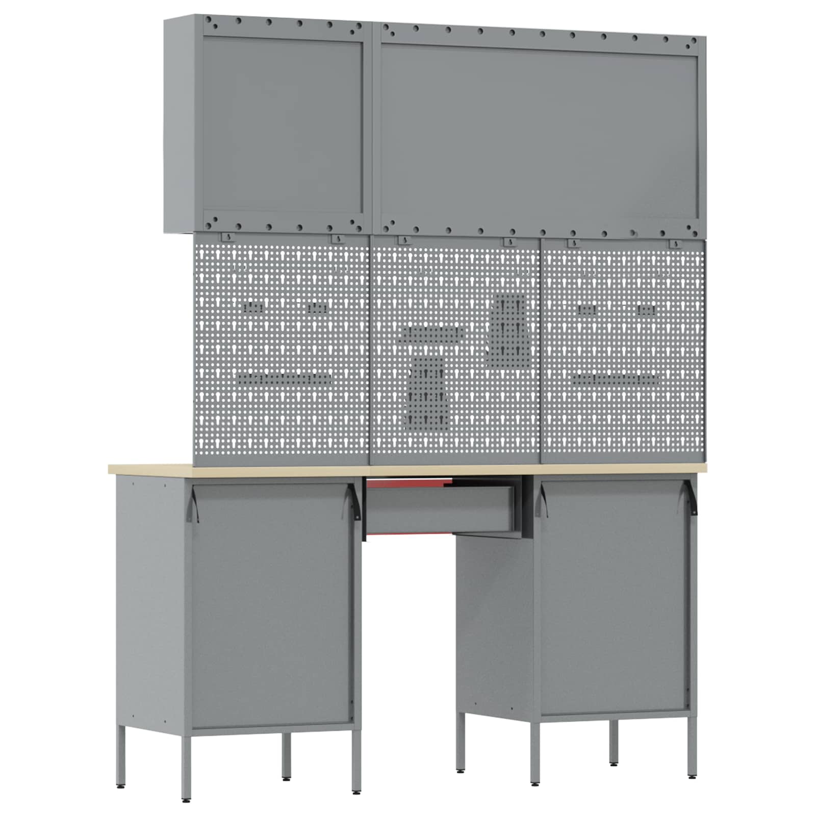 Werkbank 8 stk. Rot und Grau Ingenieure Holz und Stahl
