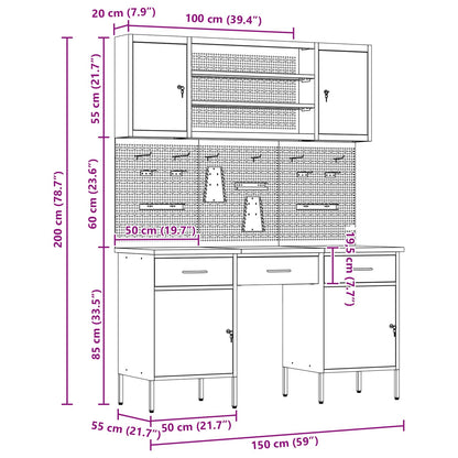 Werkbank 7 stk. Schwarz Ingenieure Holz und Stahl