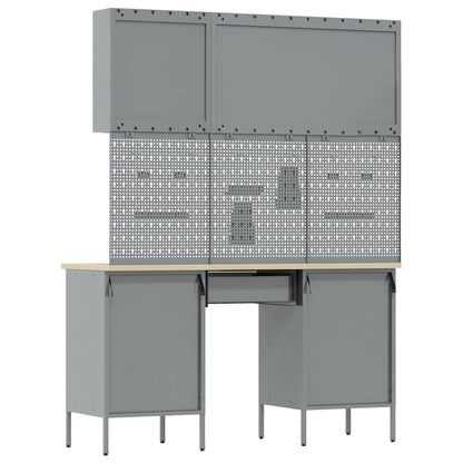 Werkbank 8 stk. Schwarz und Grau Ingenieure Holz und Stahl