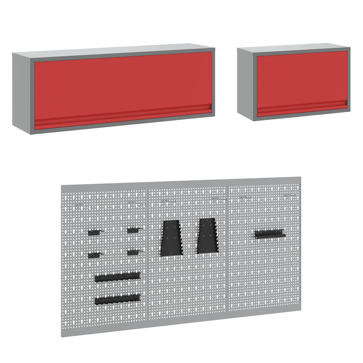 Arbeitsschrankset mit Schubladen mit Speicher 8 stk. Rot