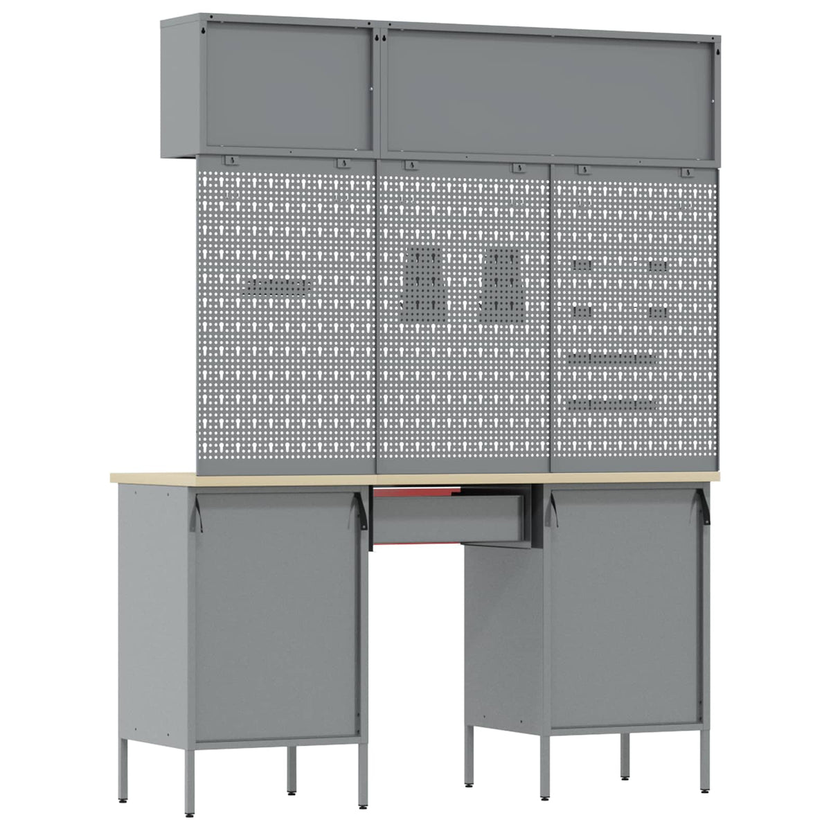 Arbeitsschrankset mit Schubladen mit Speicher 8 stk. Rot