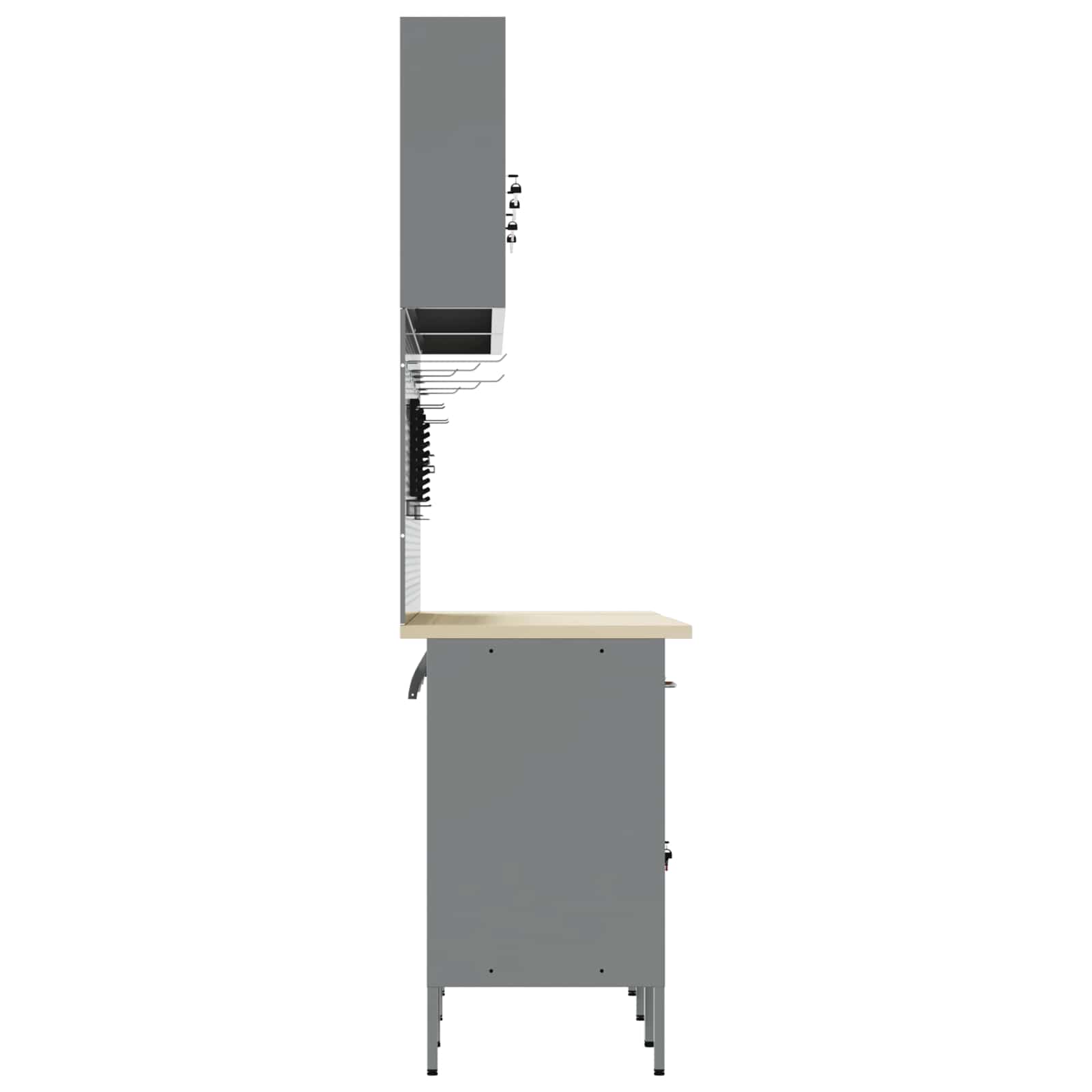 Werkbank 10 Stk. Rot und Grau Ingenieure Holz und Stahl