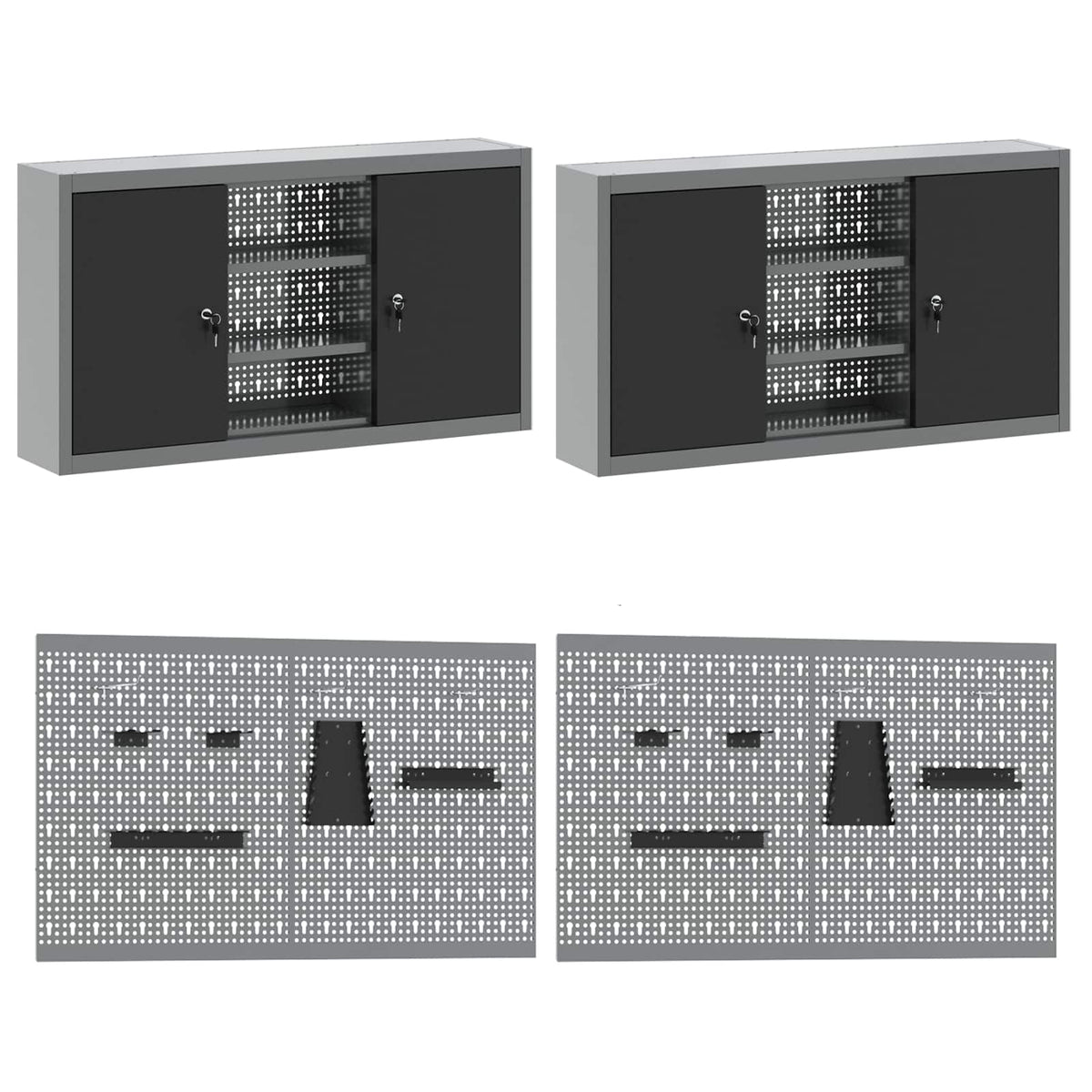 Werkbank 10 Stk. Schwarz und Grau Ingenieure Holz und Stahl