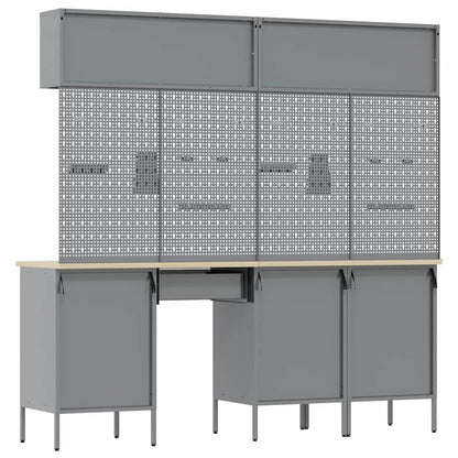 Arbeitsschrankset mit Schubladen mit Speicher 10 stk. Schwarz