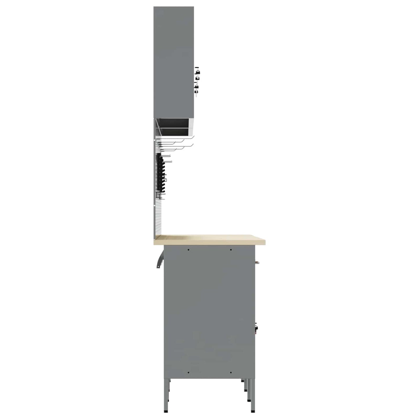 Werkbank 10 Stk. Rot und Grau Ingenieure Holz und Stahl