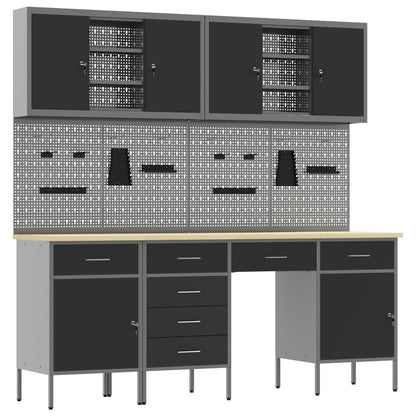 Werkbank 10 stk. Schwarz und Grau Ingenieure Holz und Stahl