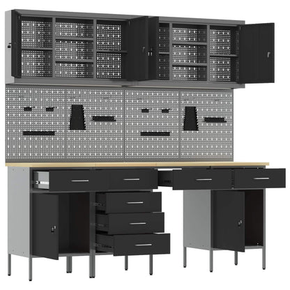 Werkbank 10 stk. Schwarz und Grau Ingenieure Holz und Stahl