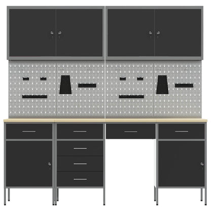Werkbank 10 stk. Schwarz und Grau Ingenieure Holz und Stahl