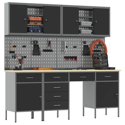 Werkbank 10 stk. Schwarz und Grau Ingenieure Holz und Stahl