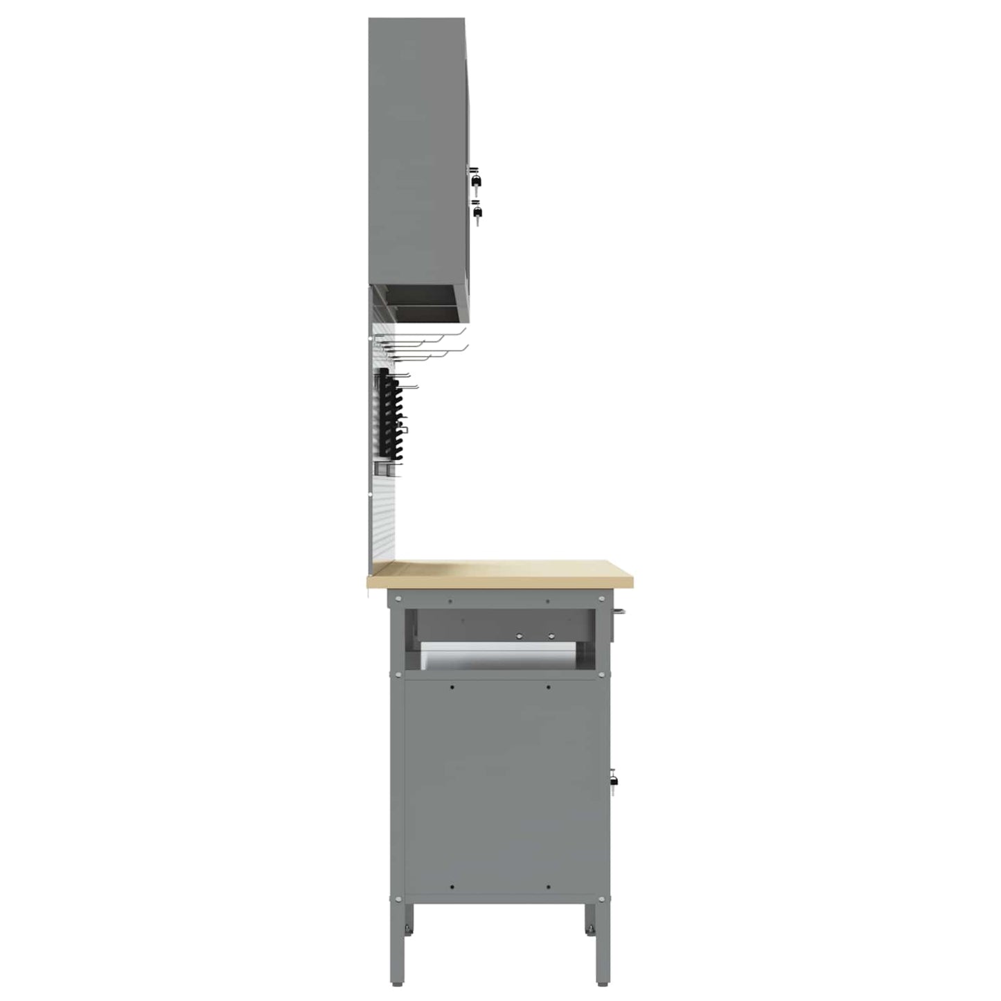 Werkbank 10 Stk. Schwarz und Grau Ingenieure Holz und Stahl