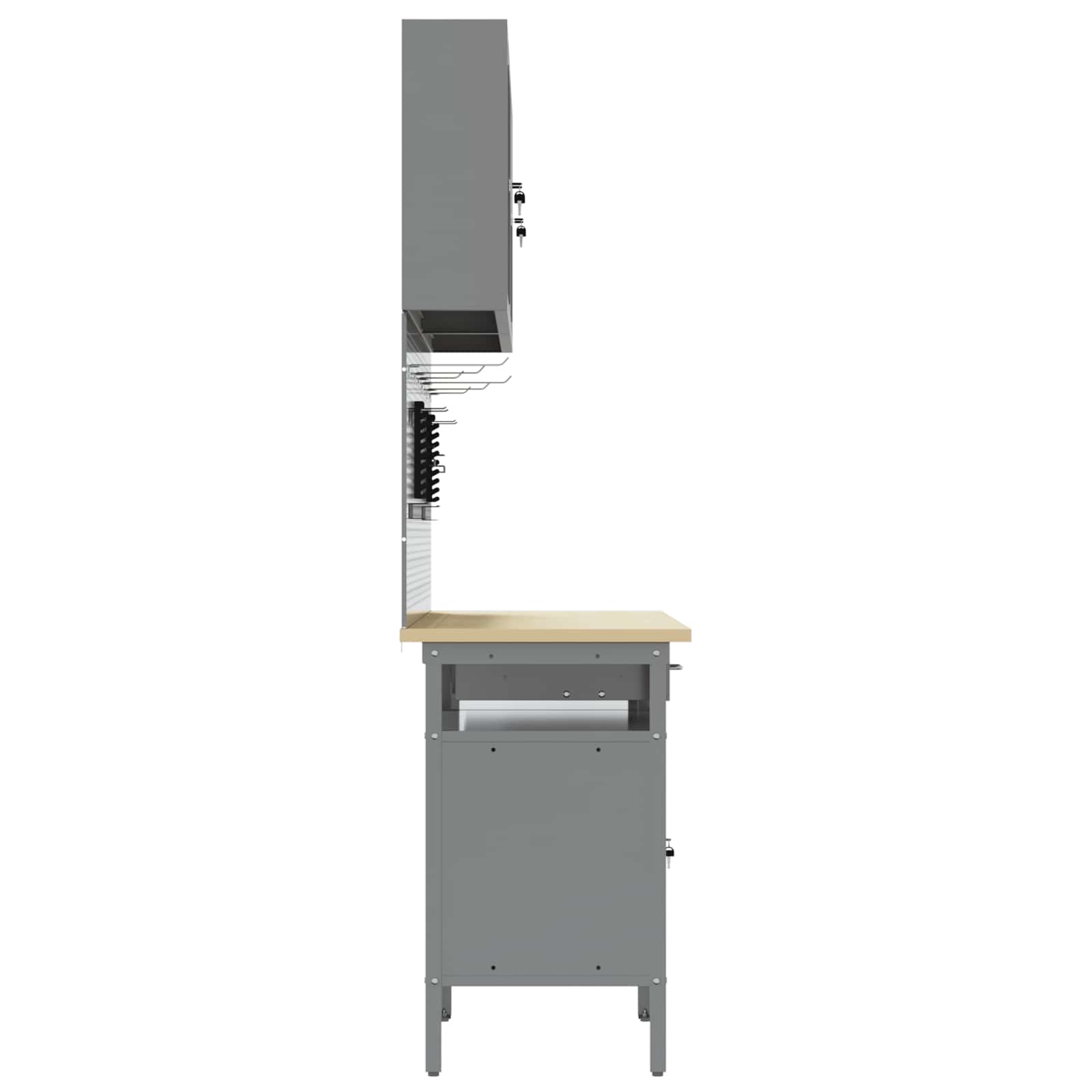 Werkbank 10 Stk. Schwarz und Grau Ingenieure Holz und Stahl