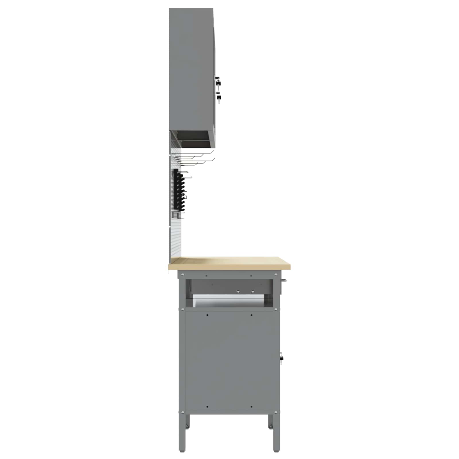 Werkbank 10 Stk. Rot und Grau Ingenieure Holz und Stahl