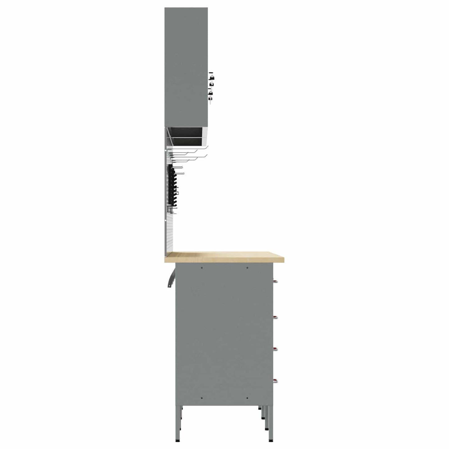 Werkbank 10 Stk. Rot und Grau Ingenieure Holz und Stahl