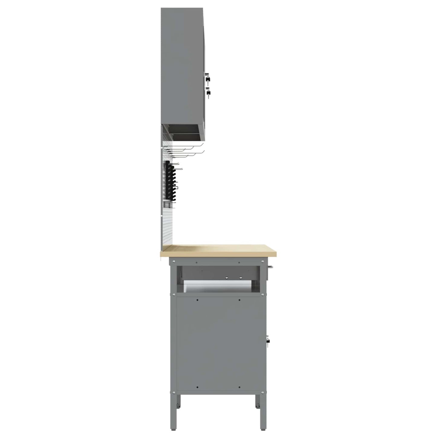 Werkbank 10 Stk. Rot und Grau Ingenieure Holz und Stahl