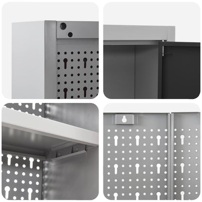 Werkbank 10 Stk. Schwarz und Grau Ingenieure Holz und Stahl
